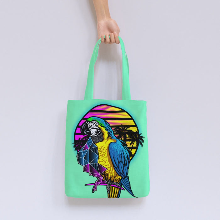 Tote Bag - Colourful Parrot - Green Zest - printonitshop