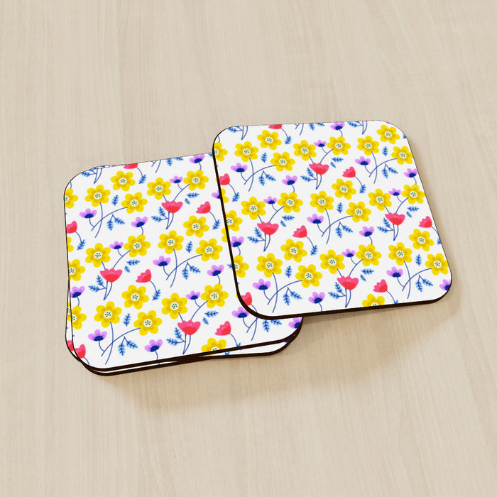 Coasters - Yellow Flowers - printonitshop