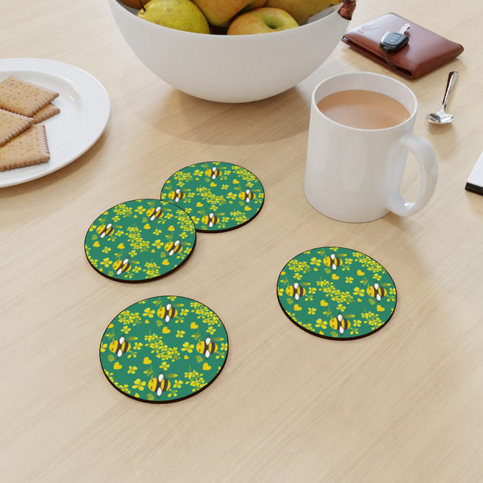 Coasters - Bees on Green - printonitshop