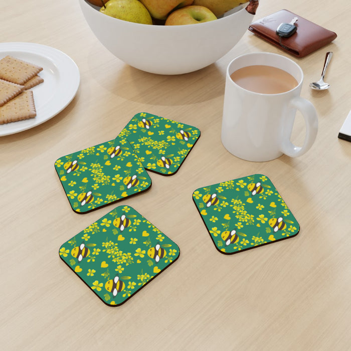 Coasters - Bees on Green - printonitshop