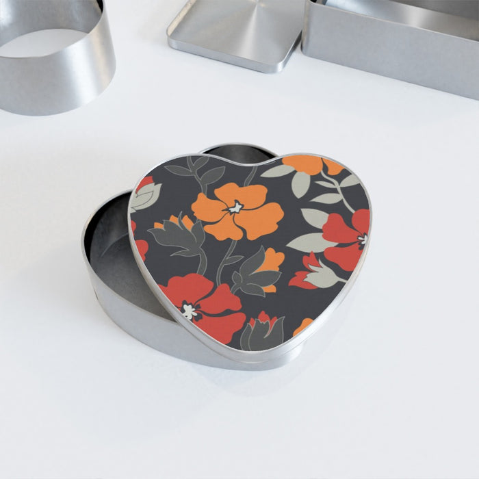 Metal Tins - Orange Flowers - printonitshop