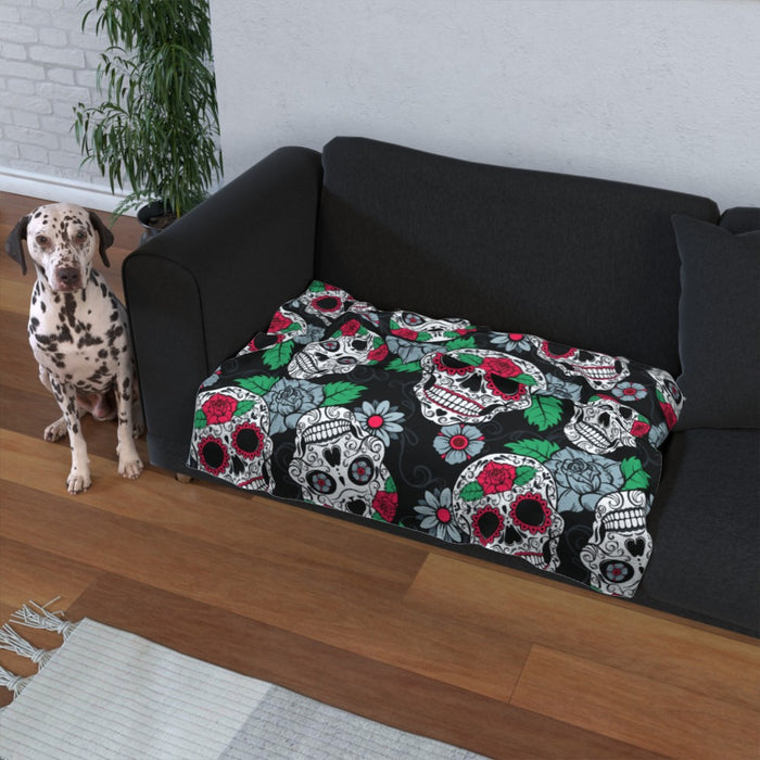 Pet Blankets - Skulls and Roses - printonitshop