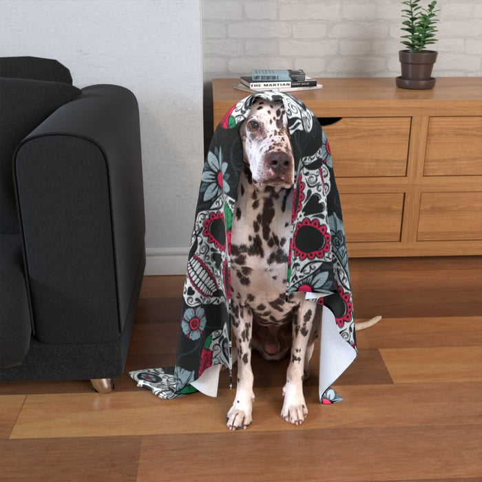 Pet Blankets - Skulls and Roses - printonitshop