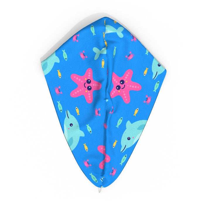 Head Towel - Dolphin and Starfish Blue - printonitshop