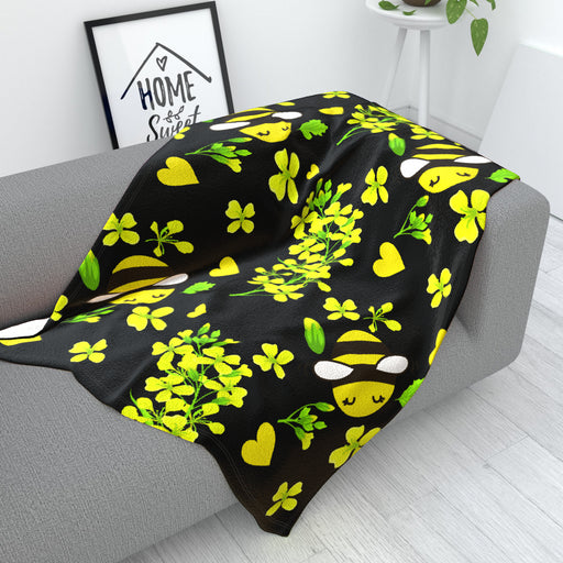 Blanket - Bees On Black - printonitshop