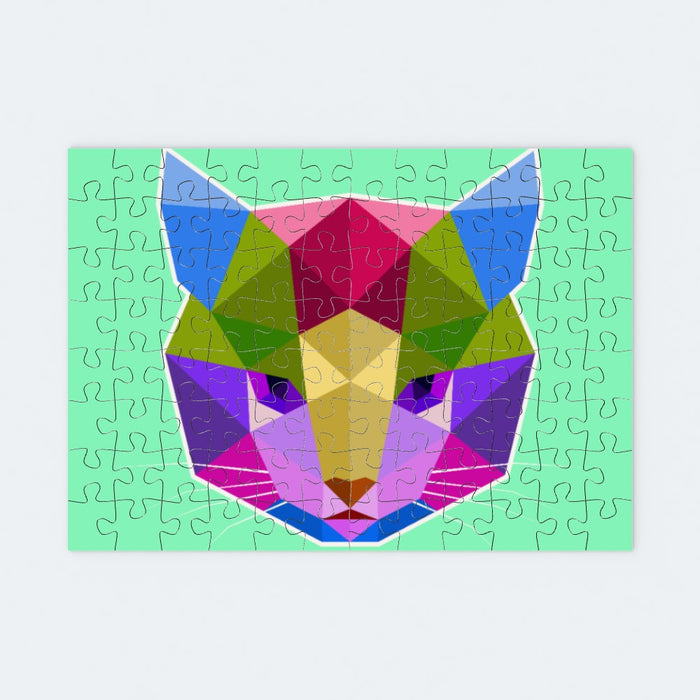 Jigsaw - Geometric Cat Face - printonitshop