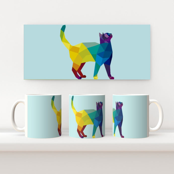 11oz Ceramic Mug - Geometric Cat - printonitshop