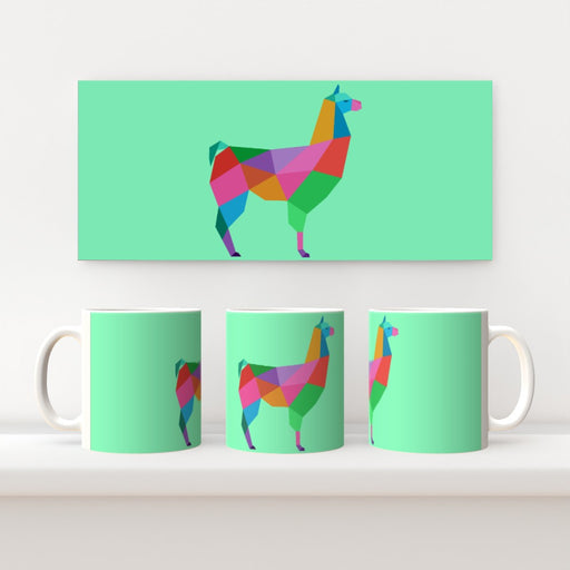 11oz Ceramic Mug - Geometric Lama - printonitshop