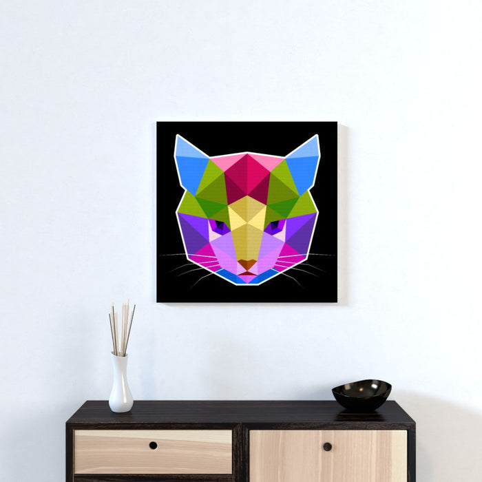 Wall Canvas - Geometric Cat face - printonitshop