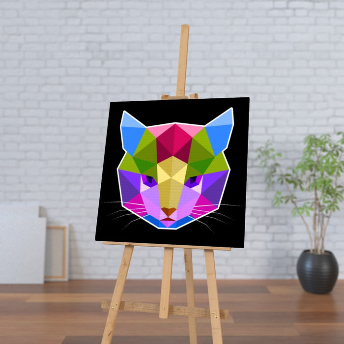 Wall Canvas - Geometric Cat face - printonitshop