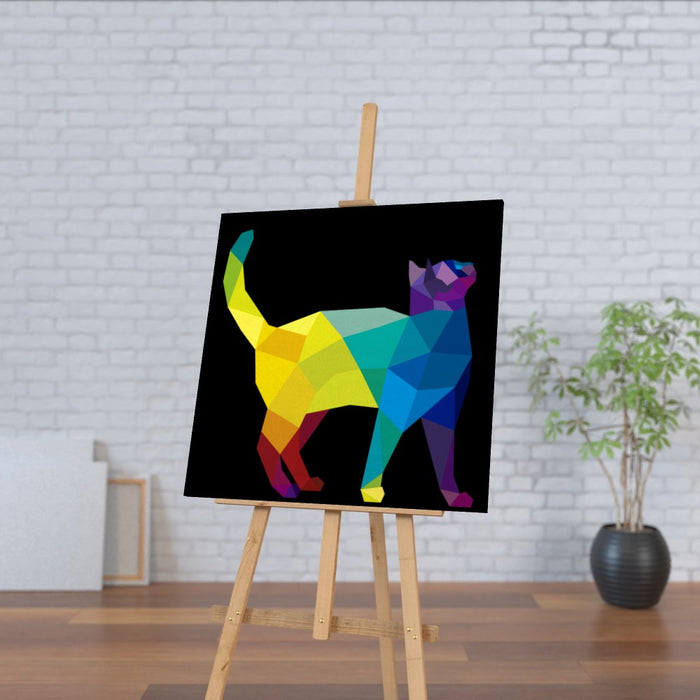 Wall Canvas - Geometric Cat - printonitshop