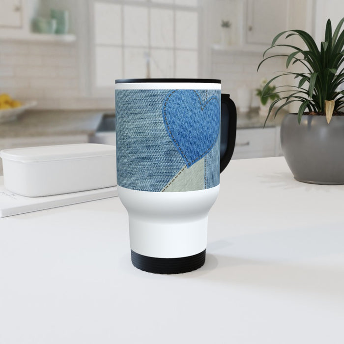 Travel mug - Denim Heart - printonitshop