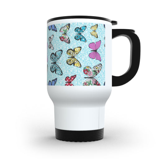 Travel Mug - Floral Butterflies - printonitshop