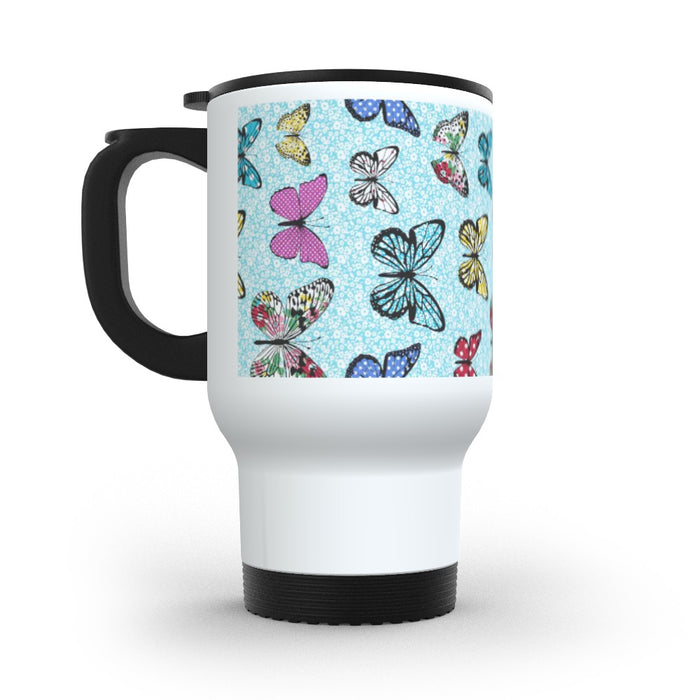 Travel Mug - Floral Butterflies - printonitshop