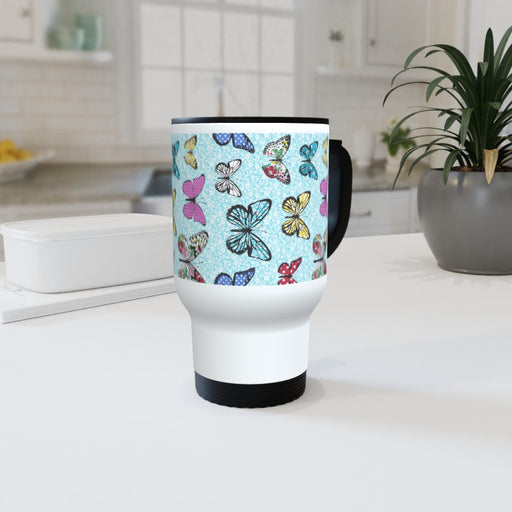 Travel Mug - Floral Butterflies - printonitshop