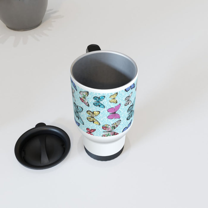 Travel Mug - Floral Butterflies - printonitshop