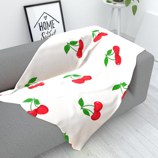 Blanket - White Cherries - printonitshop