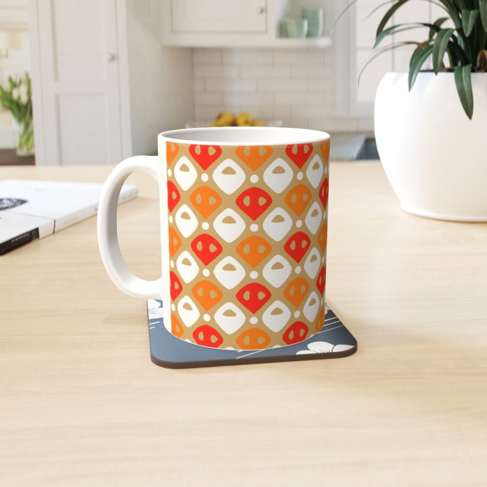 11oz Ceramic Mug - Abstract Orange - printonitshop