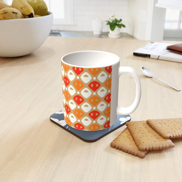 11oz Ceramic Mug - Abstract Orange - printonitshop