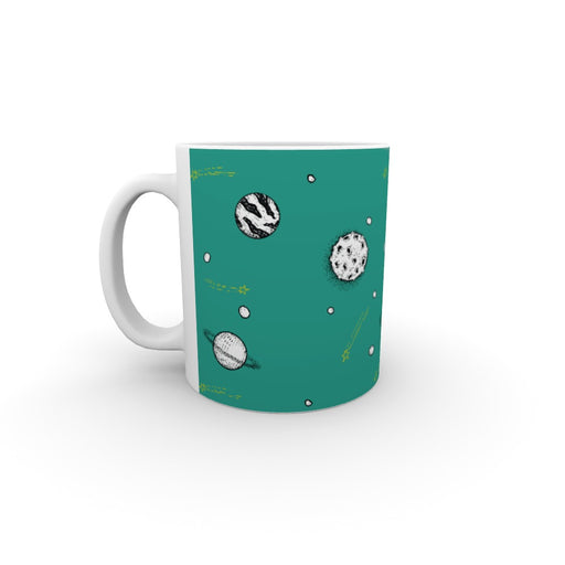 11oz Ceramic Mug - Planets Teal - printonitshop