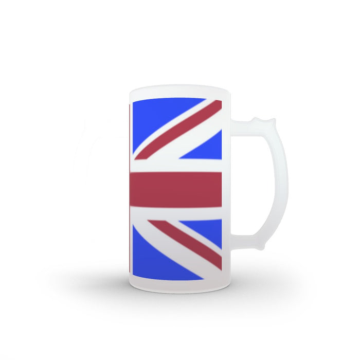 16oz Frosted Glass Stein - Union Jack - printonitshop