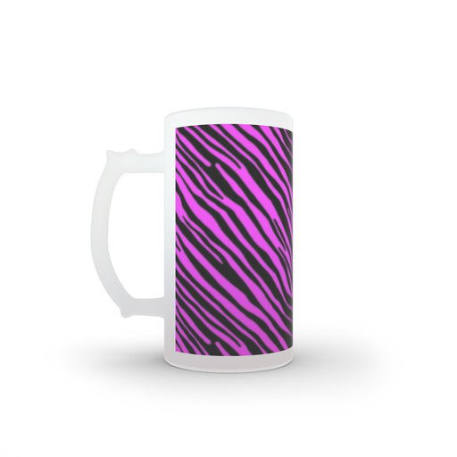 16oz Frosted Glass Stein - Pink Zebra - printonitshop