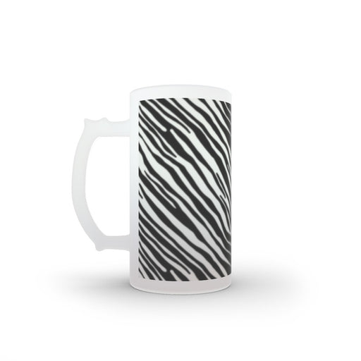 16oz Frosted Glass Stein - Zebra - printonitshop