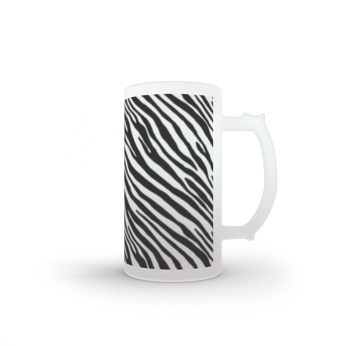 16oz Frosted Glass Stein - Zebra - printonitshop