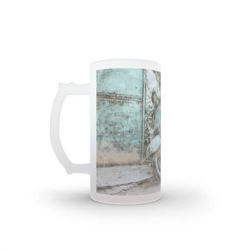 16oz Frosted Glass Stein - Classic Scooter - printonitshop