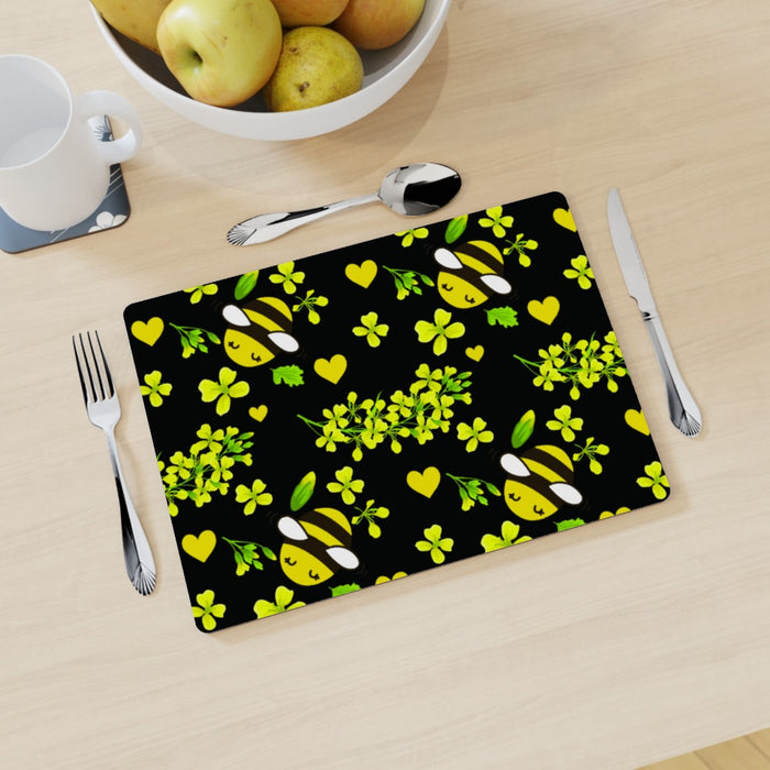 Placemat - Bees on Black - printonitshop